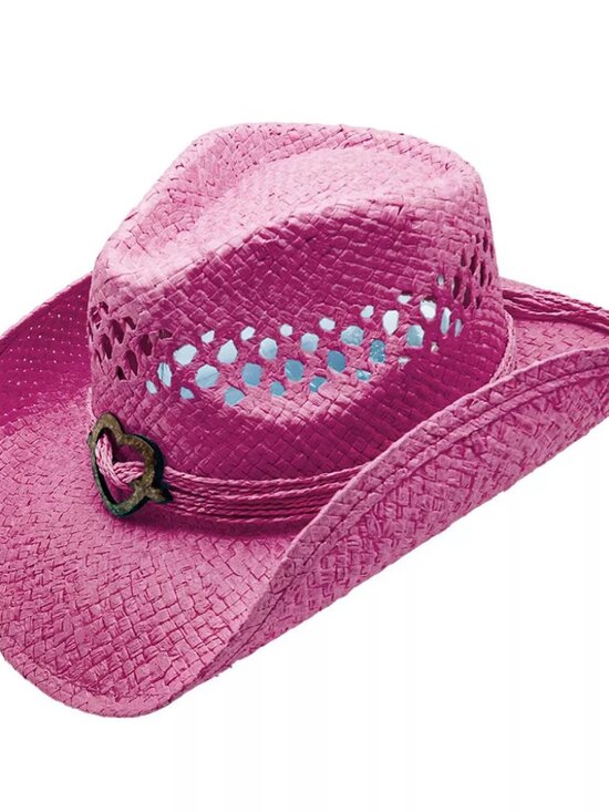 Peter Grimm Accessories - Peter Grimm Cupid Pink Straw Cowboy Hat
